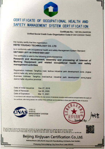 중국 Hefei Luox Yougao Technology Co., Ltd. 인증